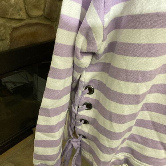 ANDEAWY PURPLE/WHITE STRIPED SWEATSHIRT / SZ XXL - Picture 4 of 6